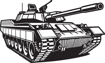 military tank silhouette vector illustration artwork Design on a white background
