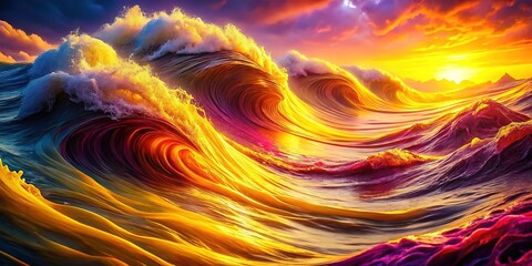 Dynamic drone-captured abstract textures of yellow, orange, and pink.