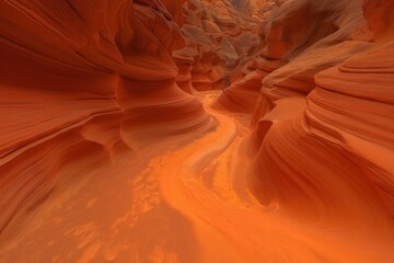 Obraz premium Explore the winding curves of the slot canyon at Antelope Canyon during the golden hour