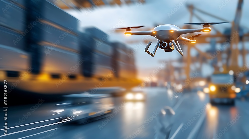 Poster autonomous cargo drones rapidly navigating through a 5g powered urban logistics network delivering p