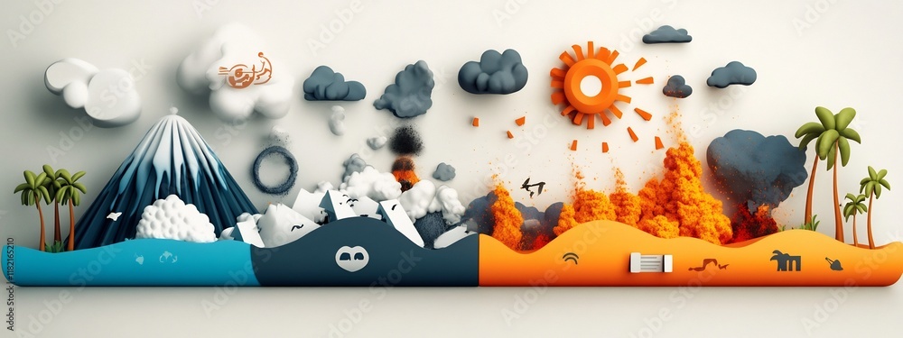 Poster visually compelling infographic illustrating the comparative frequencies and intensities of diverse 