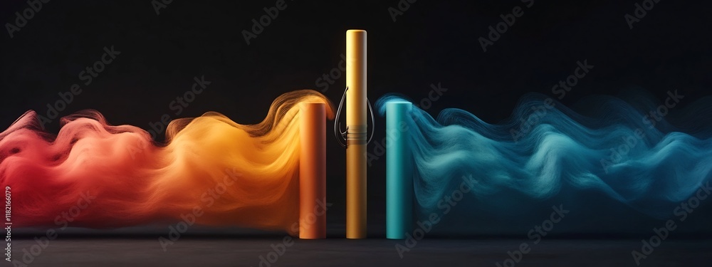 Poster vibrant frequencies an illustrative of sonic depicting the dynamic interplay of color shape and move