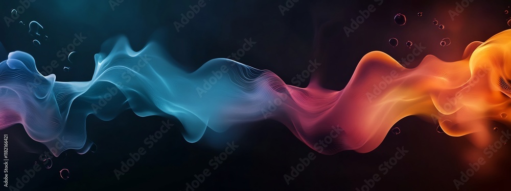 Poster visually captivating depicting the dynamic transformation of a wave packet as it undergoes absorptio