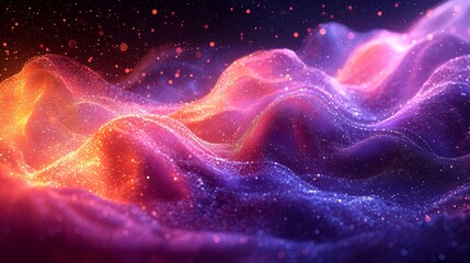 A visually stunning AI creation featuring blue fire flames, abstract blue wave designs on a blue background, complemented by neon effects and a blue line chart waves in the front