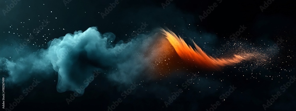 Poster captivating depicting the dynamic animation of a wave packet undergoing dispersion and spreading int