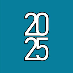 2025 word design, vector art illustration.
