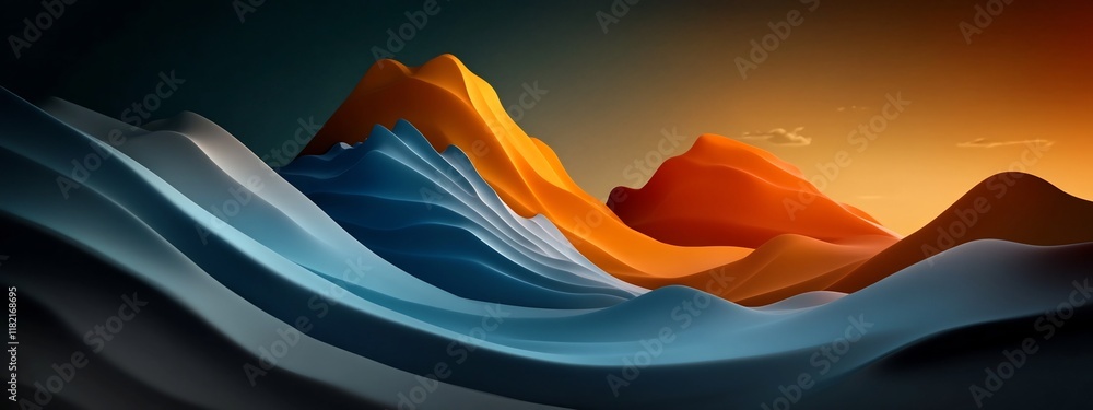 Poster captivating depicting the ethereal journey of a wave packet as it traverses a vibrantly colored undu