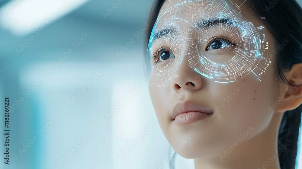 Poster futuristic ai powered digital assistant displaying a comprehensive dashboard of mental health and pe