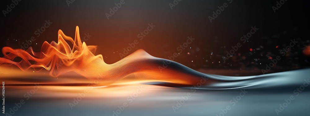 Poster mesmerizing 3d animation depicting a wave packet undergoing reflection and producing intricate inter