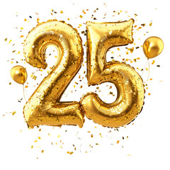 Gold Balloons, Number TwentyFive, Celebration, Party, Anniversary