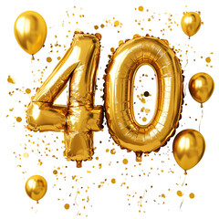 Golden Balloons, Confetti, and Number Forty Celebrate Milestone