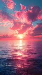 Fototapeta premium Misty peaks pink sunrise scene high resolution hd wallpaper