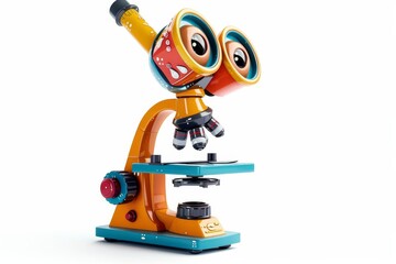 Obraz premium Cute colorful cartoon microscope design