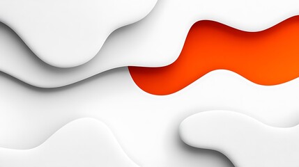 Abstract White And Orange Wave Pattern Design