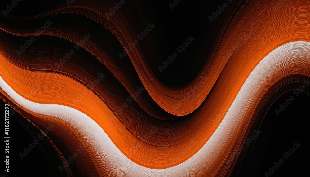 Poster orange black wavy gradient background with grain and noise texture for header poster banner backdrop