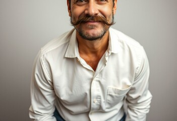 Man with moustache in a relaxed pose