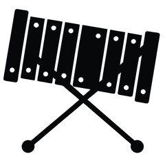 clean vector silhouette of a xylophone 