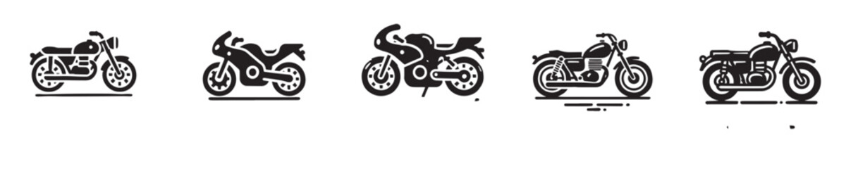 Obraz premium vector collection of cool motorbike icon silhouettes