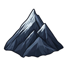 Majestic Mountain Peak Sticker, Illustration, Clipping Path, Snowy Summit, Dark Grey Rocks, Nature, 