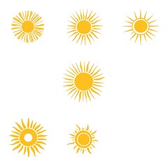 Collection of Simple, Stylized Sun Icons