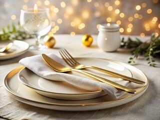 Stylish Table Setting: Elegant Plate and Cutlery Photography