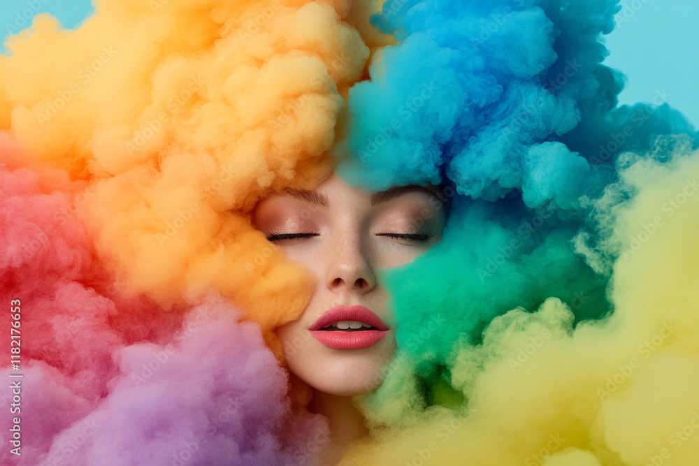 Poster vivid colors blending endlessly for dynamic and artistic abstract design concepts