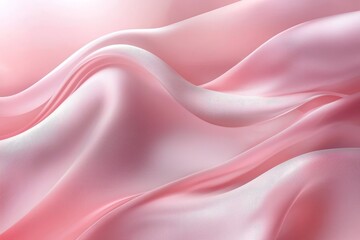 Fototapeta premium Pink Silk Drape Abstract 3D Render, Soft Waves, Textured Fabric, Elegant Concept, Pink Background Abstract art, Digital art