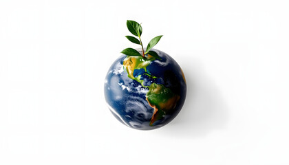 Earth for Plant on white background, enhance