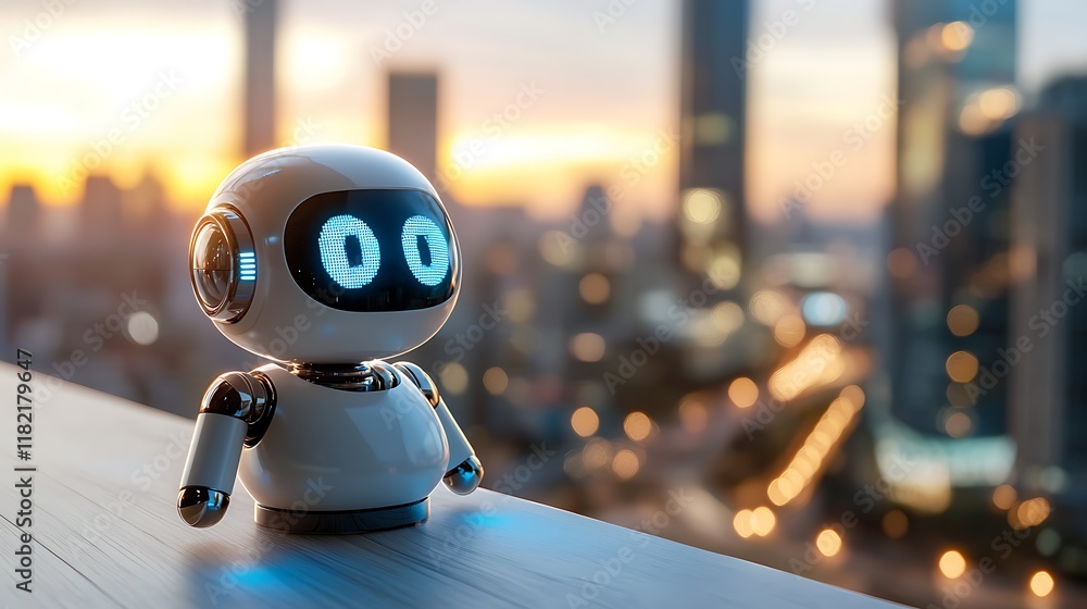 Poster glowing holographic emotional support chatbot displaying advanced technology interface with abstract