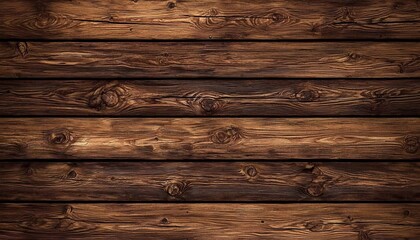Naklejka premium Dark Brown Wood Planks Texture Horizontal Composition, Rustic Concept, Detailed Grain, Wooden Background Wood Texture, Rustic Background