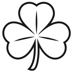 Shamrock outline icon, Irish shamrock leaf logo silhouette, trefoil clipart art design, 
vector illustration