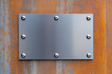 Satin-nickel metal plate with rivets for sleek industrial and decorative designs