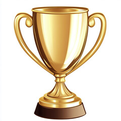 Simple flat illustration of a golden trophy for sports or achievement themes