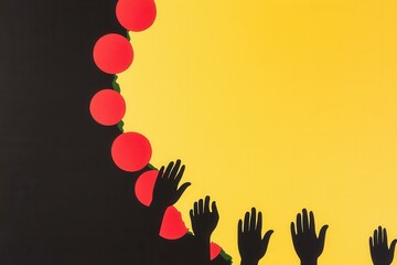 Black history month celebration flyer featuring diverse unity and cultural symbols. Black History Month