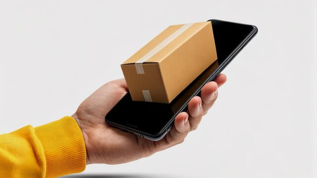 Delivery service innovation showcases smartphone tracking for package shipments with real-time updates on delivery status