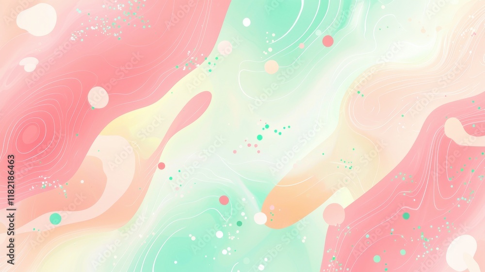 Poster dynamic abstract design with irregular shapes in pastel colors minimalist style fresh concept