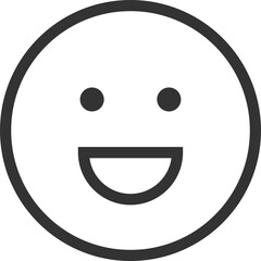 Happy Face Emoji Icon with Open Mouth