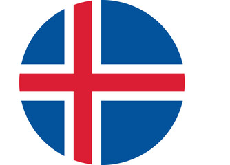 Fototapeta premium Circular Iceland Flag Icon