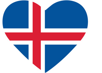 Obraz premium Heart-Shaped Iceland Flag Icon