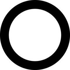 Black outlined circle on white background