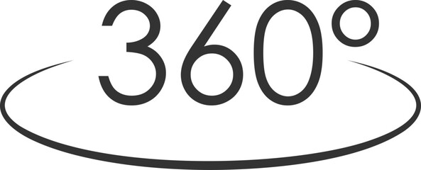 360-degree rotation icon with circular arrows