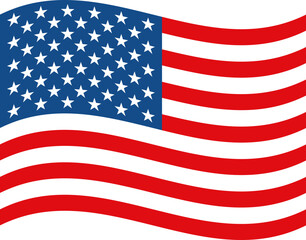 Waving American flag illustration