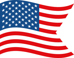 Waving American flag illustration
