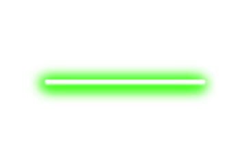 Green glowing neon line sign isolated on black background. Bright neon light, glowing green lines, neon glow effect for design and decoration