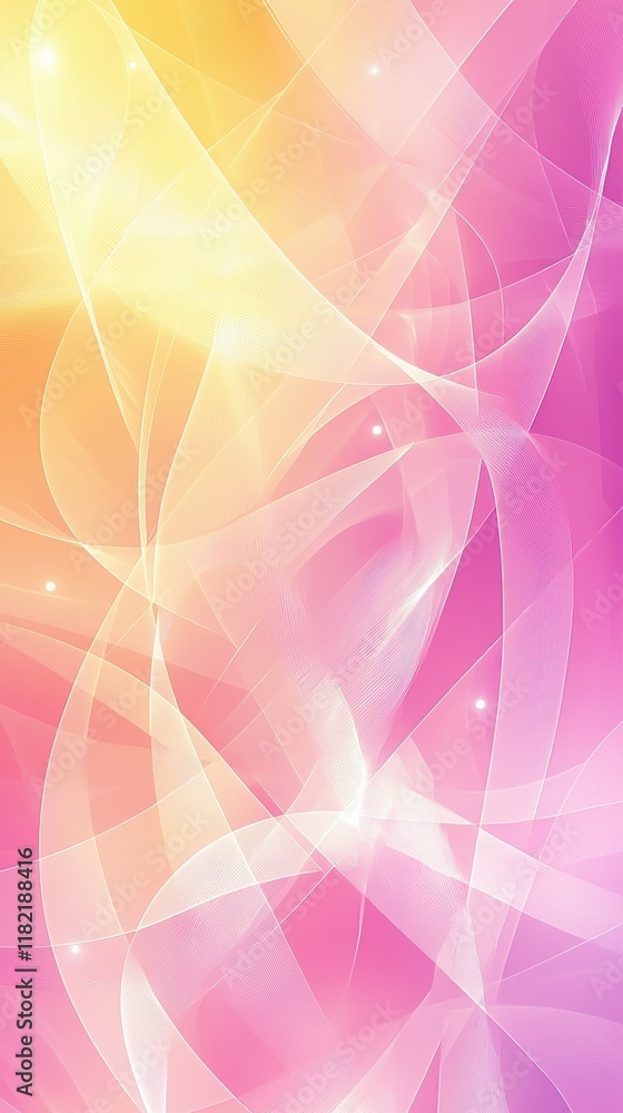 Poster dynamic flowing shapes in bright pastel gradient abstract design digital art modern style vibrant co