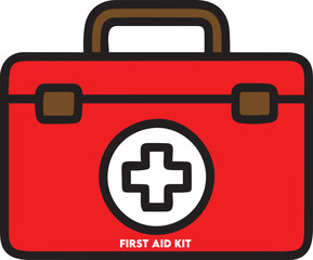 First Aid Kit Box, Emergency medical First Aid Kit vector isolated on white background.