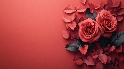 A laconic greeting card with flowers for Valentine's Day
