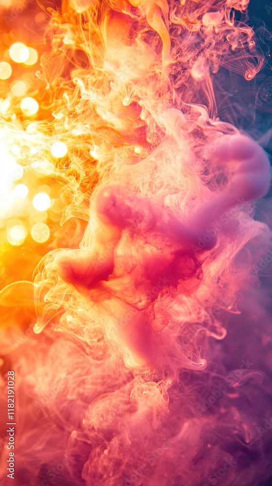 Poster dynamic smoke patterns studio artistic environment close-up viewpoint colorful conceptual art