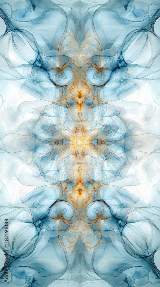 Poster abstract conceptual smoke patterns digital art symmetrical design tranquil atmosphere close-up viewp