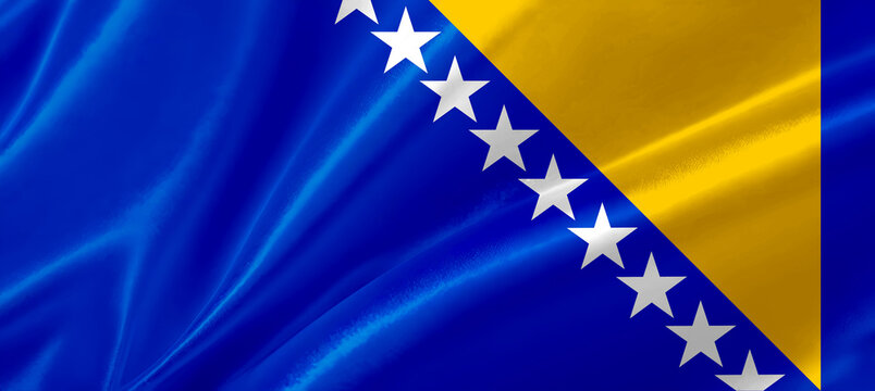 Bosnia and Herzegovina flag for national Day or Independence Day of Bosnia and Herzegovina - Powered by Adobe